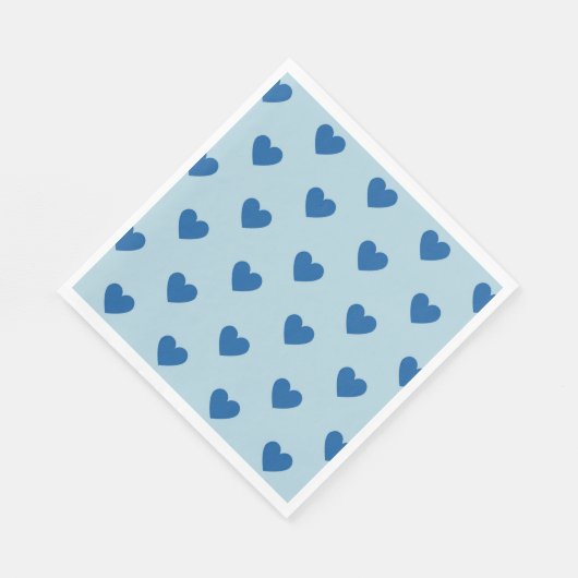 Blue Niedlich Simple Heart Pattern Serviette (Ecke)
