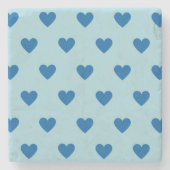Blue Niedlich Simple Heart Pattern Steinuntersetzer (Vorderseite)