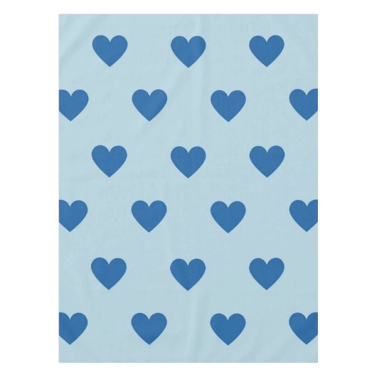 Blue Niedlich Simple Heart Pattern Tischdecke (Vorderseite)