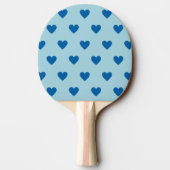 Blue Niedlich Simple Heart Pattern Tischtennis Schläger (Rückseite)