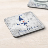 Blue Niedlich Snowman Beverage Coaster Getränkeuntersetzer (Linke Seite)