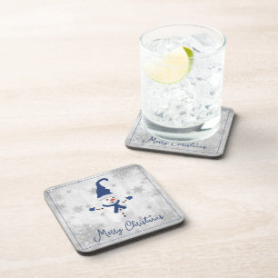 Blue Niedlich Snowman Beverage Coaster Getränkeuntersetzer