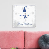 Blue Niedlich Snowman Canvas Print Leinwanddruck (Insitu (Wohnzimmer))