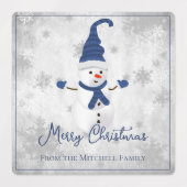 Blue Niedlich Snowman Holiday Baking Labels Etiketten (Design 2)