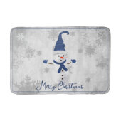 Blue Niedlich Snowman Holiday Bath Mat Badematte (Vorderseite)