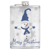 Blue Niedlich Snowman Holiday Flask Flachmann (Vorderseite)