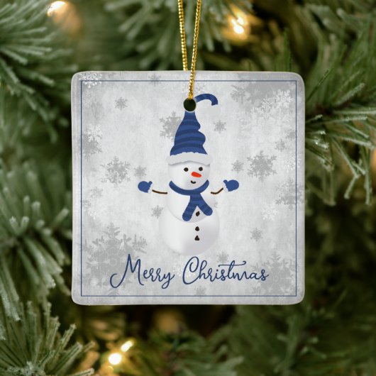 Blue Niedlich Snowman Holiday Ornament (Baum)