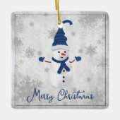 Blue Niedlich Snowman Holiday Ornament (Vorderseite)