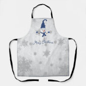 Blue Niedlich Snowman Holiday Schürze (Vorderseite)