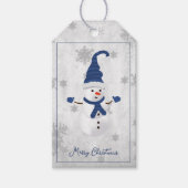 Blue Niedlich Snowman Holiday - Tag Geschenkanhänger (Vorderseite)