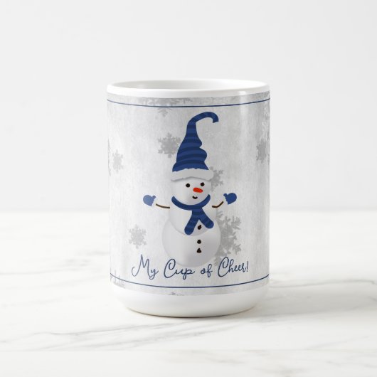 Blue Niedlich Snowman Holiday Tasse (Mittel)