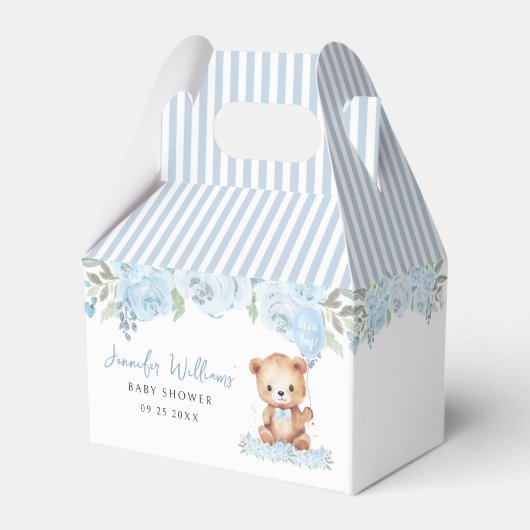 Blue niedlich Teddy Bär Babydusche Bonbongeschenkb Geschenkschachtel (Vorderseite)