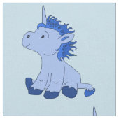 Blue Niedlich Unicorn - Stoff für Kinder (Nahaufnahme)