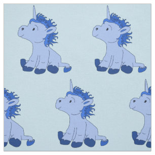 Blue Niedlich Unicorn - Stoff für Kinder