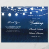Blue Night and Lights Wedded Program Card (Vorderseite)