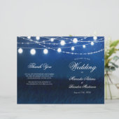 Blue Night and Lights Wedded Program Card (Stehend Vorderseite)