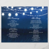 Blue Night and Lights Wedded Program Card (Rückseite)