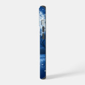 Blue Night Beach Mountain Scene iPhone 15 Hülle (Linke Seite)