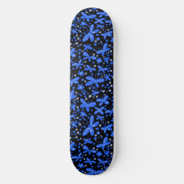 Blue Night Butterflies  Skateboard