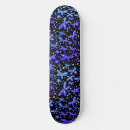 Blue Night Butterflies  Skateboard