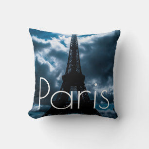 Blue Night Eiffel Tower Paris Frankreich Reisen Kissen