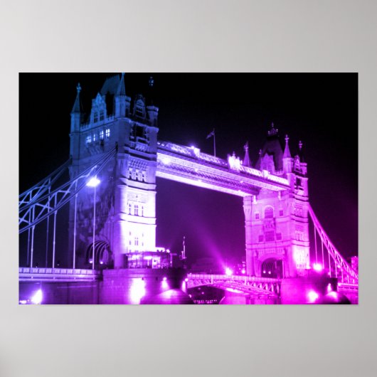 Blue Night London Tower Bridge Poster (Vorne)