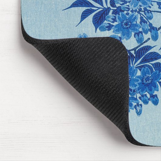 Blue Night Moon Cherry Tree Japanisch Mousepad (Ecke)