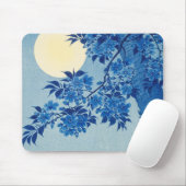 Blue Night Moon Cherry Tree Japanisch Mousepad (Mit Mouse)