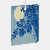 Blue Night Moon Cherry Tree Japanisch Ornament Aus Metall (Vorderseite Rechts)