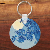 Blue Night Moon Cherry Tree Japanisch Schlüsselanhänger (Vorderseite)