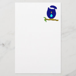 Blue Night Owl Design Briefpapier