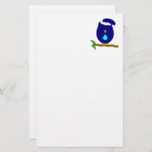 Blue Night Owl Design Briefpapier (Vorne/Hinten)