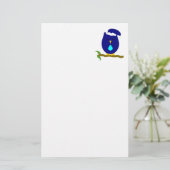 Blue Night Owl Design Briefpapier (Stehend Vorderseite)