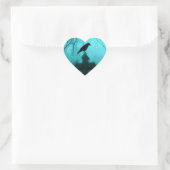 Blue Night Raven Herz-Aufkleber (Tasche)