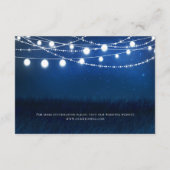 Blue Night & Silver Lights Wedding Reception Card Begleitkarte (Rückseite)