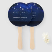 Blue Night Silver Mason Jar String Lights Hochzeit Fächer (Vorne und Hinten)