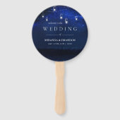 Blue Night Silver Mason Jar String Lights Hochzeit Fächer (Vorderseite)