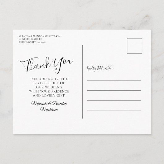 Blue Night & Silver String Lights Vielen Dank Ankündigungspostkarte (Rückseite)