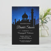 Blue Night Sky Arabian Nights Brautparty Einladung (Stehend Vorderseite)