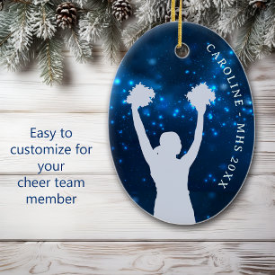Blue Night Sky Cheer Team Auszeichnung Keramik Ornament