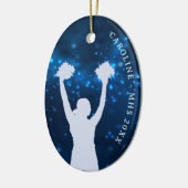 Blue Night Sky Cheer Team Award Keramik Ornament (Links)