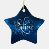 Blue Night Sky Glaube Weihnachten Keramik Ornament (Vorne)