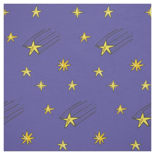 Blue Night Sky mit Shooting Star Fabric von Yard Stoff (Muster)