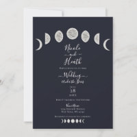Blue Night Sky Moon Phases Abend Hochzeit