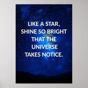 Blue Night Sky Motivierend Poster