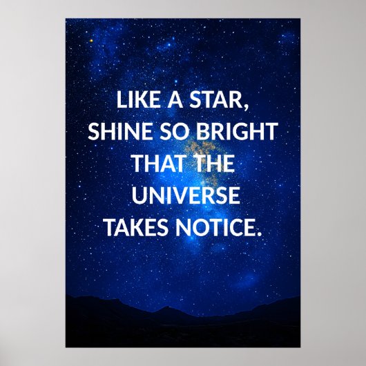 Blue Night Sky Motivierend Poster (Vorne)