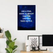 Blue Night Sky Motivierend Poster (Heimbüro)