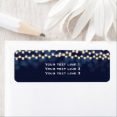 Blue Night Sky String Lights Chic Wedding Labels (Insitu)