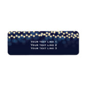 Blue Night Sky String Lights Chic Wedding Labels (Vorne)