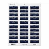 Blue Night Sky String Lights Chic Wedding Labels (Vorne)